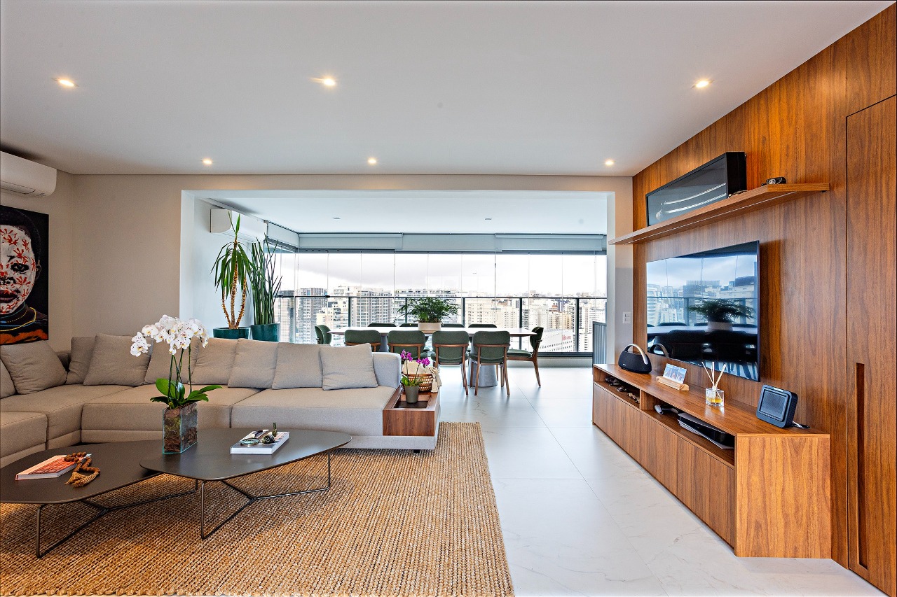Apartamento mobiliado com vista para o skyline e marcenaria Kitchens – 21655