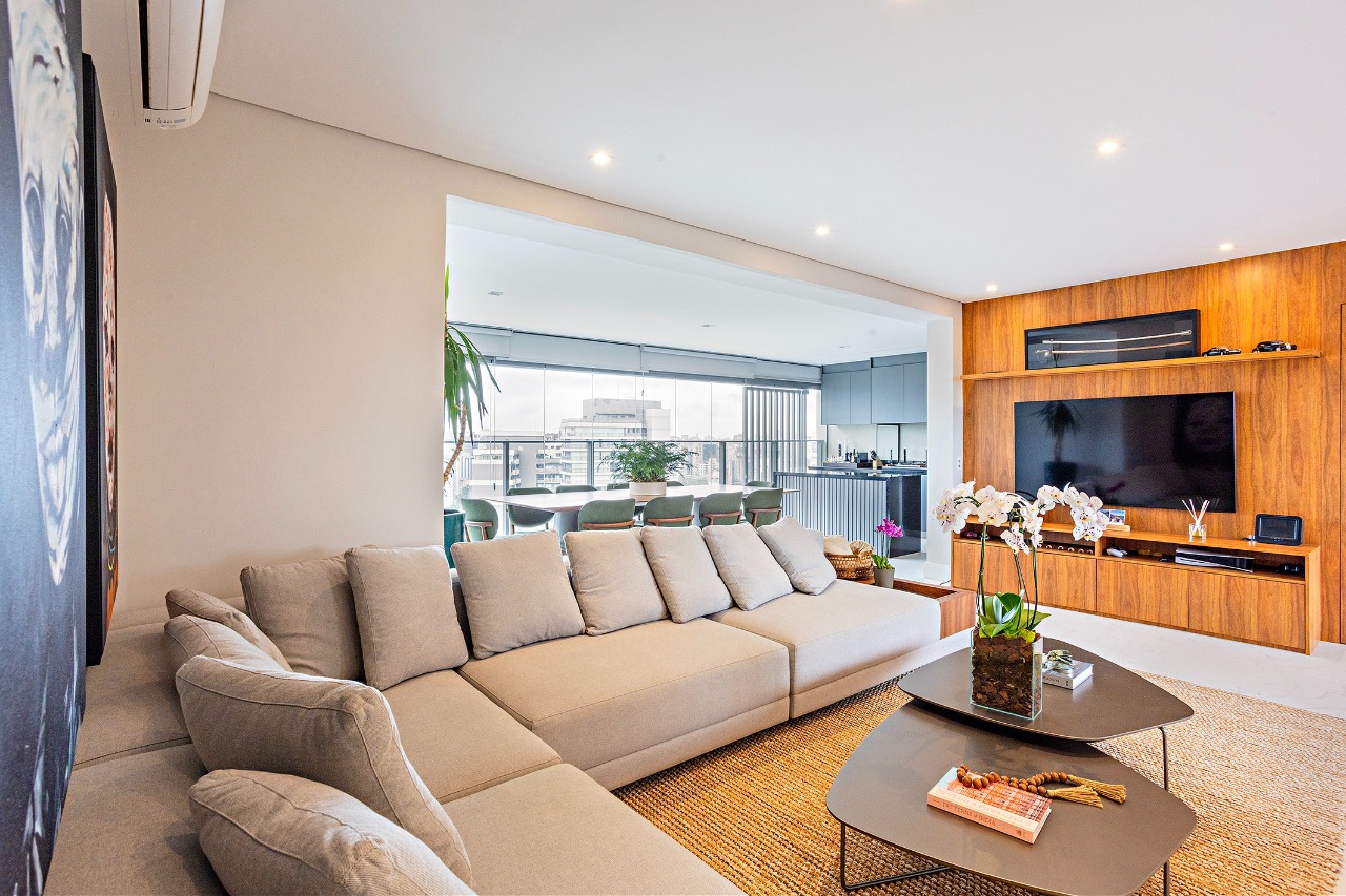 Apartamento mobiliado com vista para o skyline e marcenaria Kitchens – 21655
