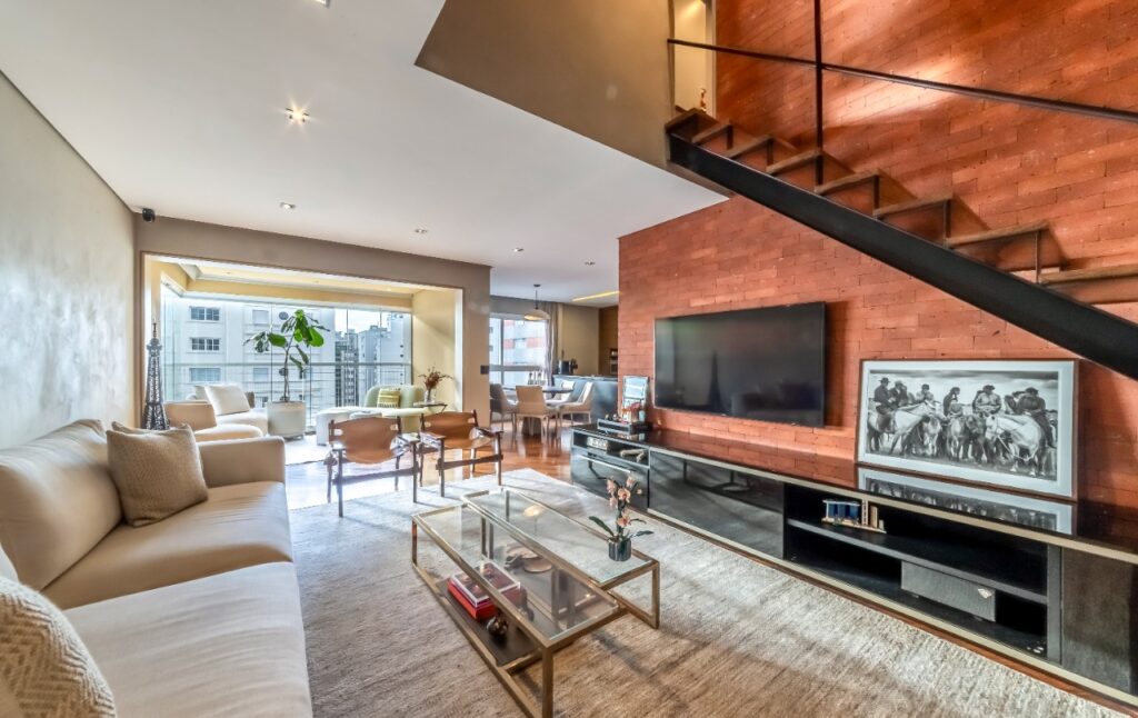 Apartamento duplex com planta integrada e luz natural que valoriza cada ambiente, no Jardim Paulista – 22189
