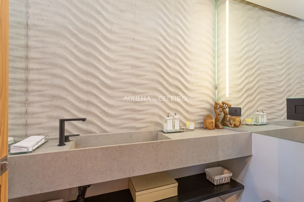 Apartamento impecável mobiliado e decorado á venda no Itaim Bibi. – 9158 - Lavabo-1