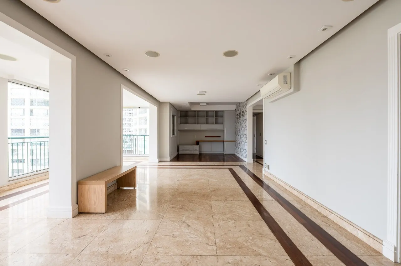 Apartamento com espaço gourmet e vista aberta à venda no Brooklin. – AP8516