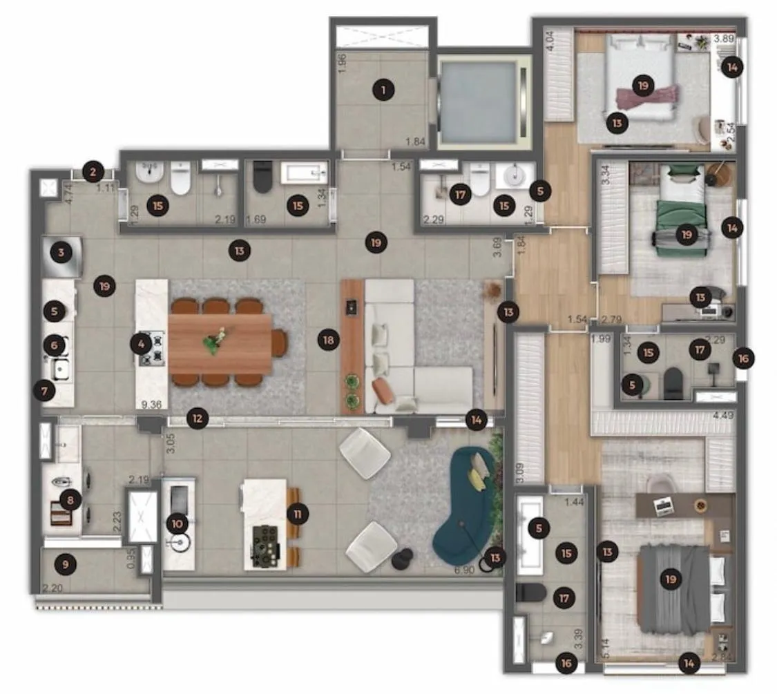 Apartamento em empreendimento solfisticado no melhor do Brooklin – 20875