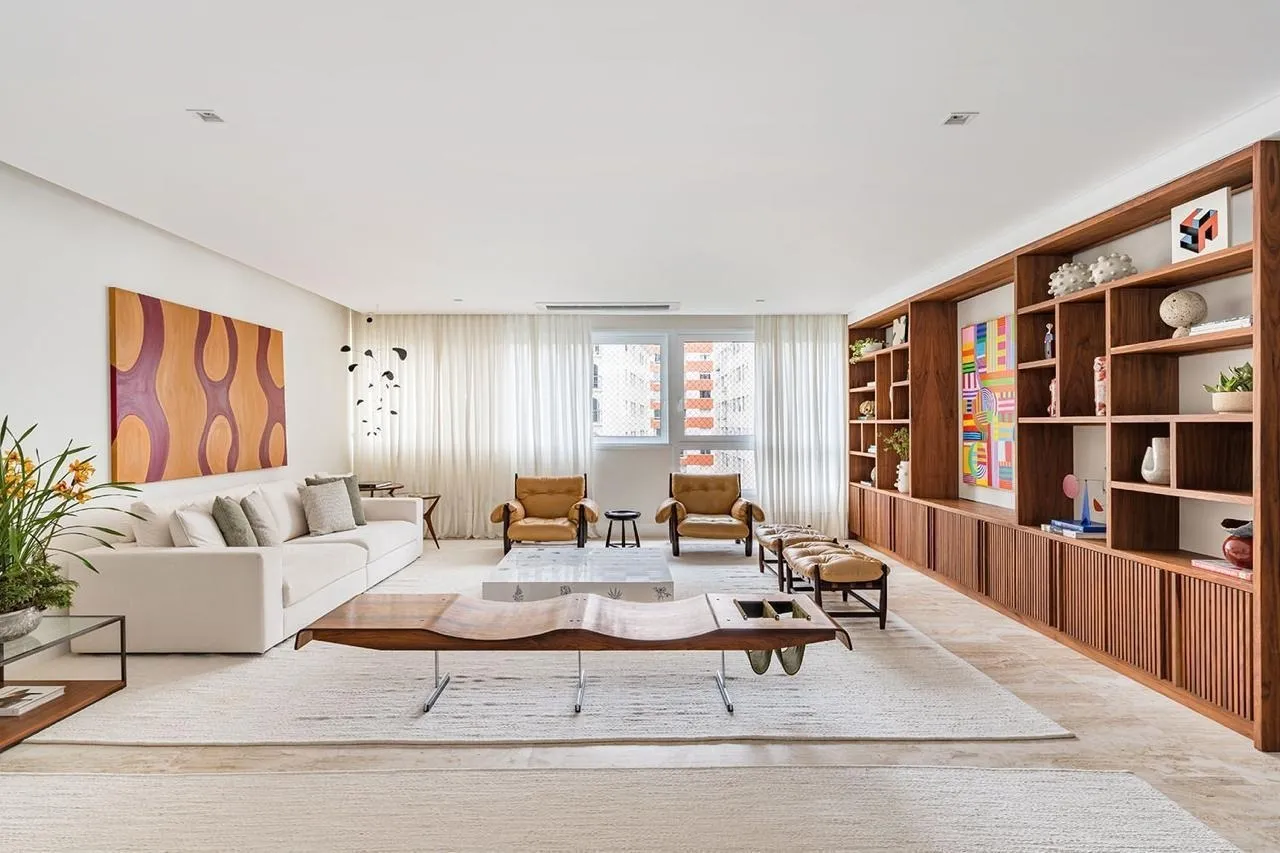 Design atemporal em living integrado com adega, a poucas quadras do Ibirapuera – 21472