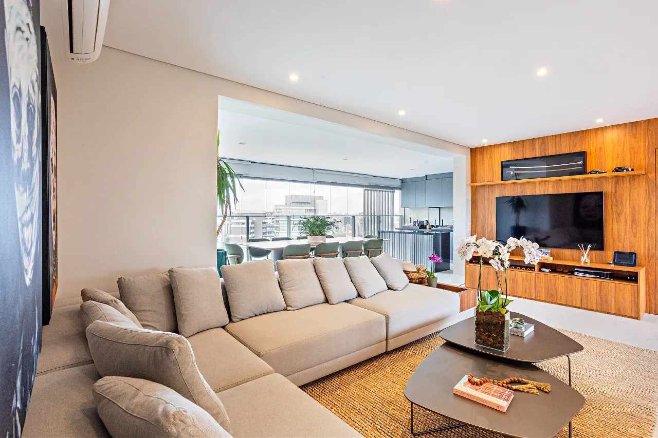 Apartamento mobiliado com vista para o skyline e marcenaria Kitchens – 21655