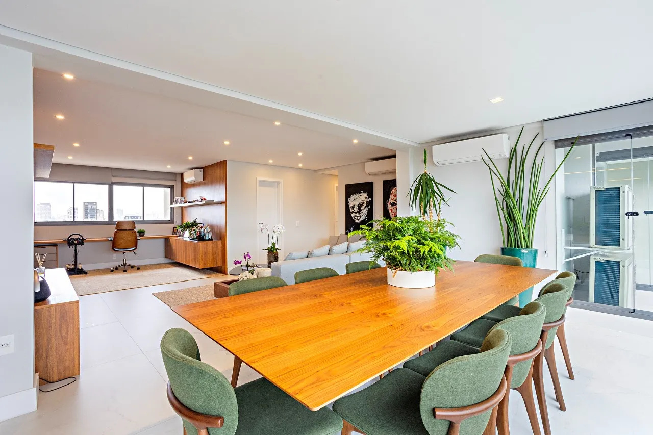 Apartamento mobiliado com vista para o skyline e marcenaria Kitchens – 21655