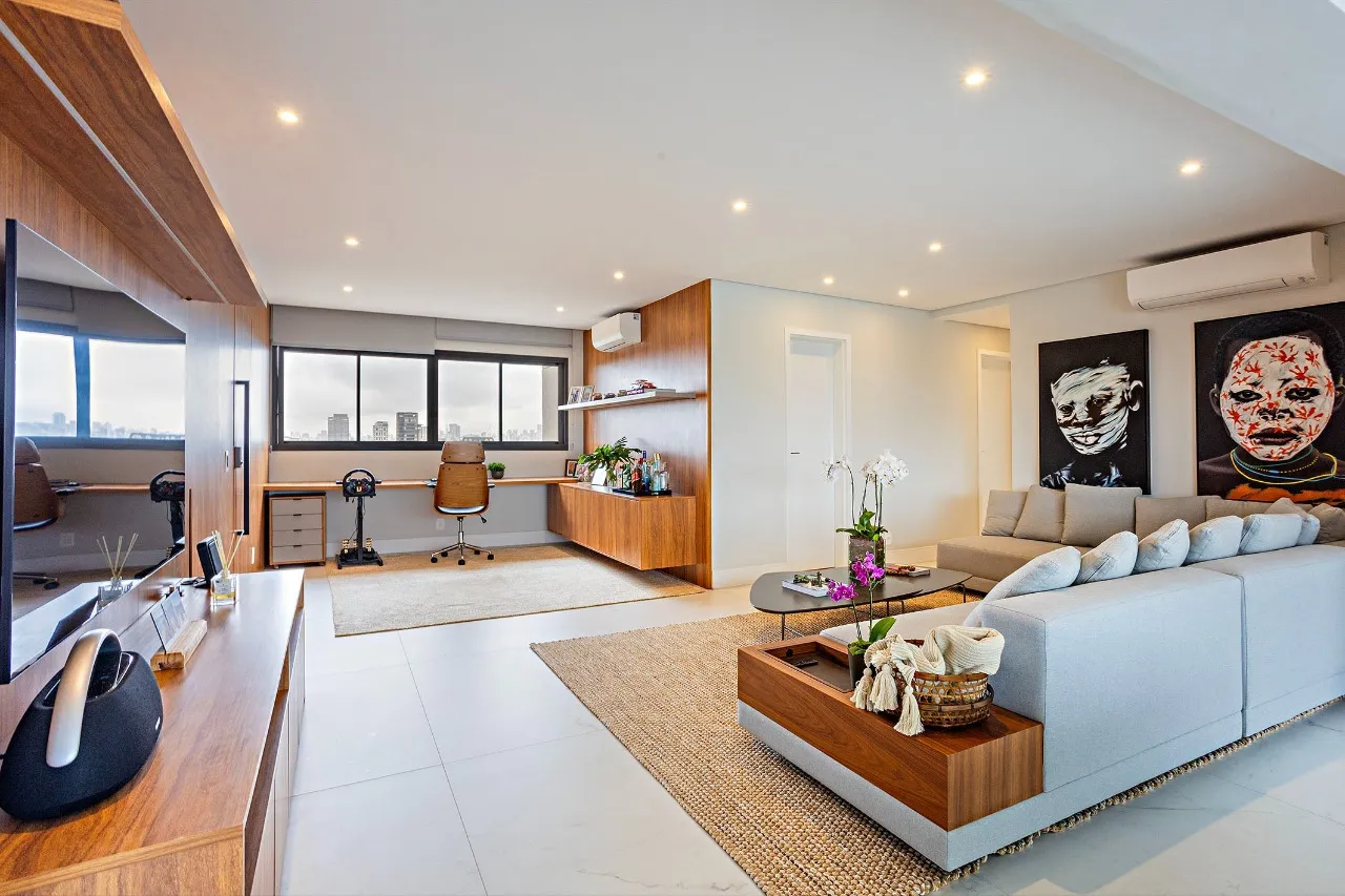 Apartamento mobiliado com vista para o skyline e marcenaria Kitchens – 21655