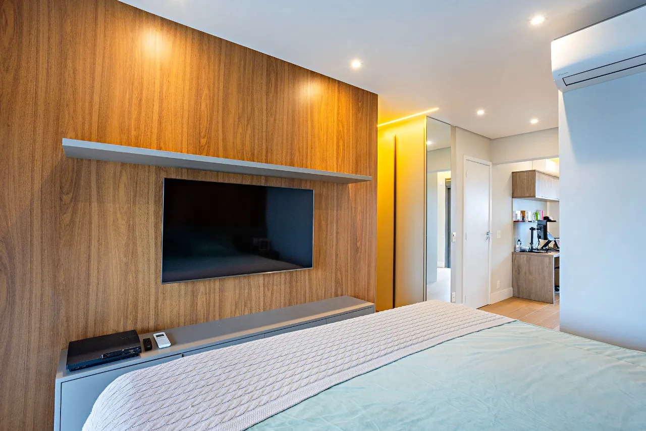 Apartamento mobiliado com vista para o skyline e marcenaria Kitchens – 21655