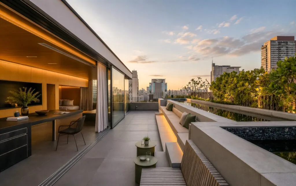 Cobertura reformada, com vista livre e área externa completa, para viver no coração do Itaim Bibi. – 22178
