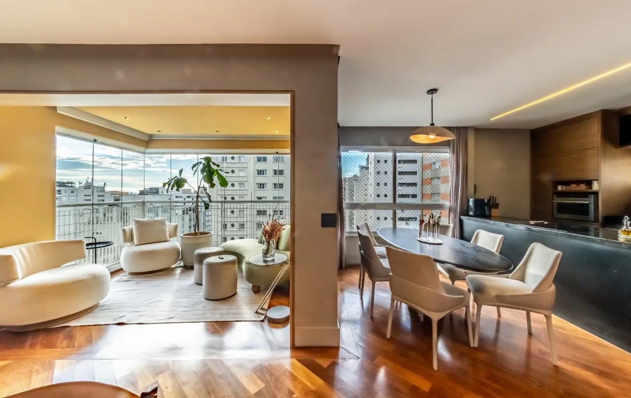 Apartamento duplex com planta integrada e luz natural que valoriza cada ambiente, no Jardim Paulista – 22189