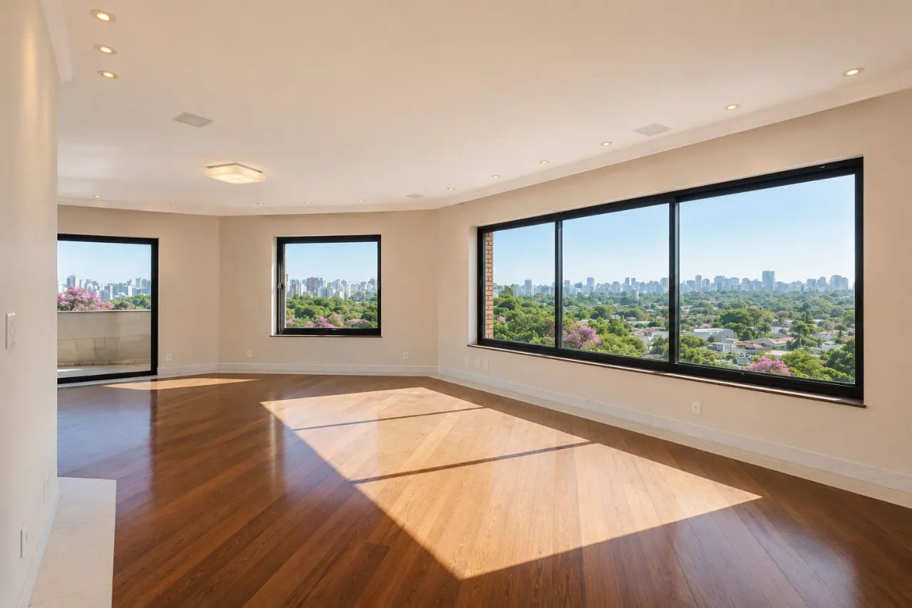 Vista para o skyline e living com lareira, a minutos do Ibirapuera – 22486